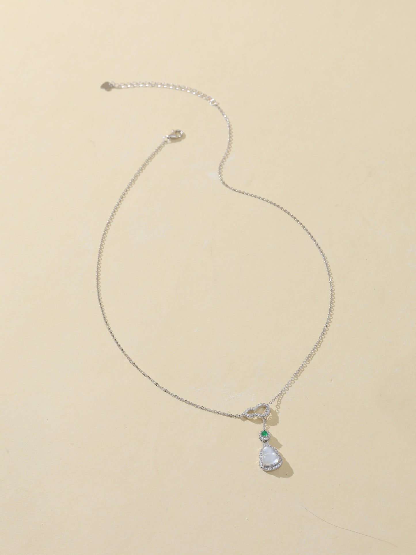 Natural Albite Jade Gourd Necklace