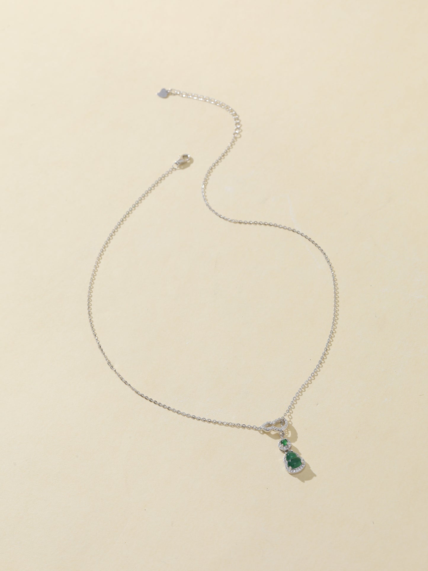 Natural Imperial Green Jade Gourd Necklace