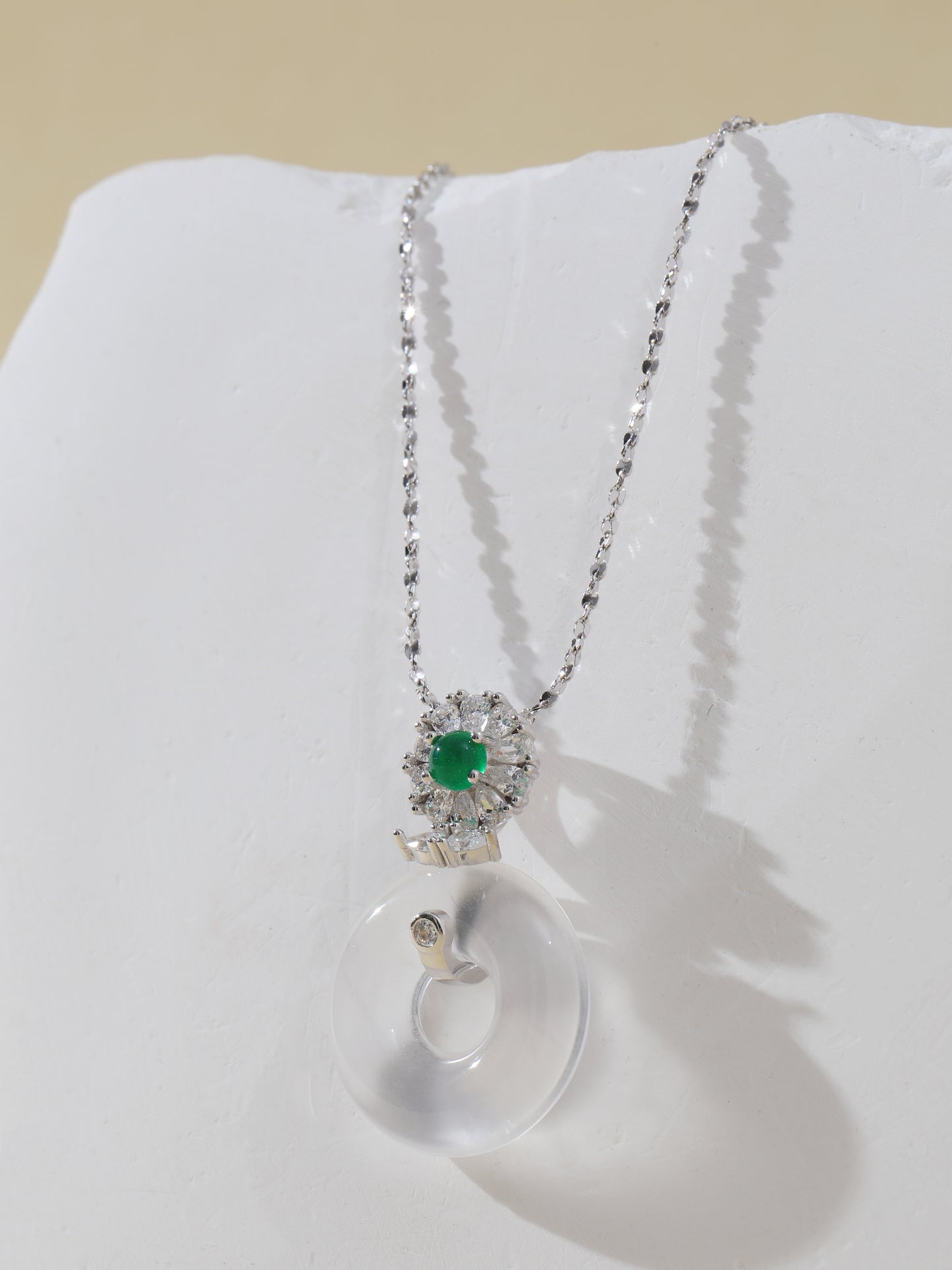 Natural Natural Albite Peace Amulet Necklace