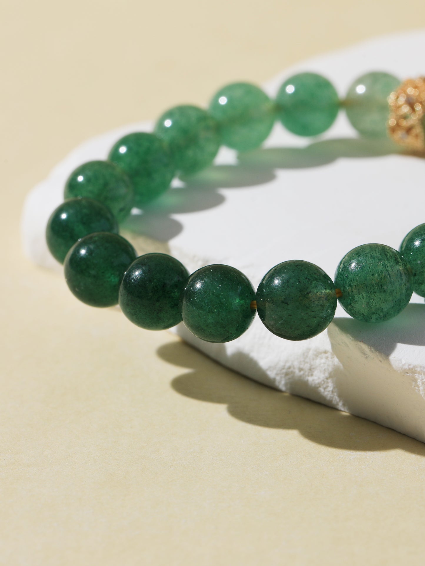 Gradient Green Quartz Bracelet with Persimmon