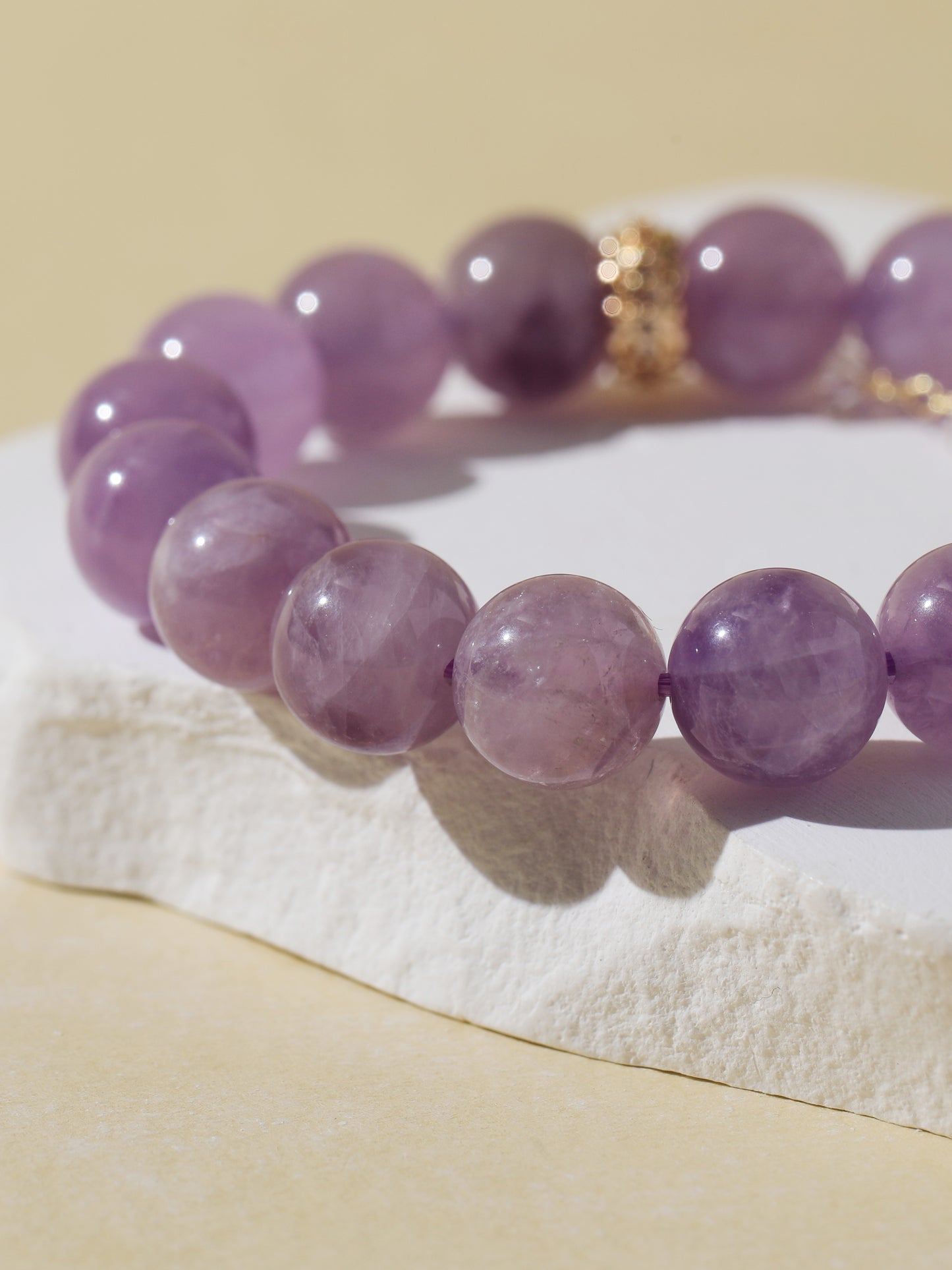 Purple Rabbit Hair Quartz Bracelet with Chain