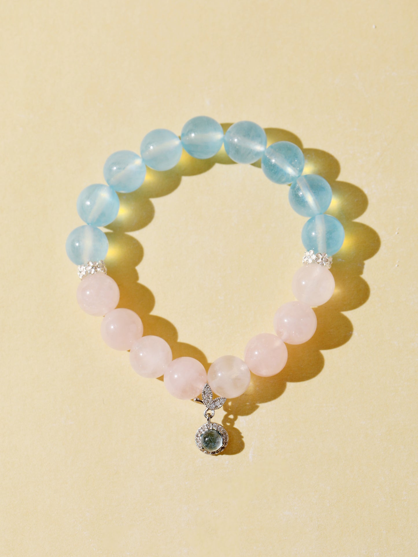 Aquamarine & Rose Quartz Bracelet