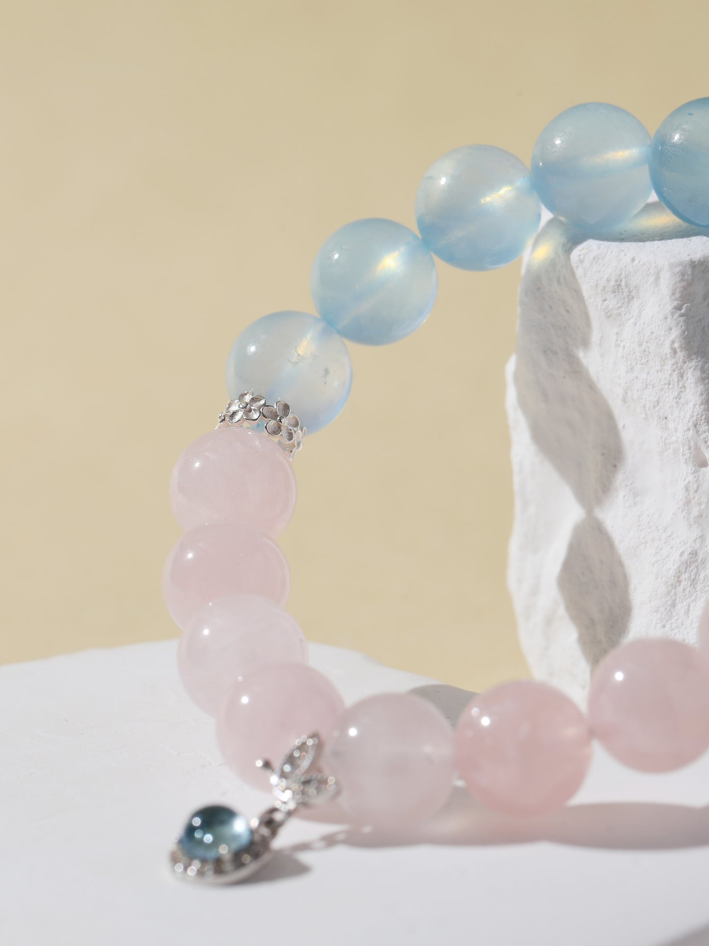 Aquamarine & Rose Quartz Bracelet