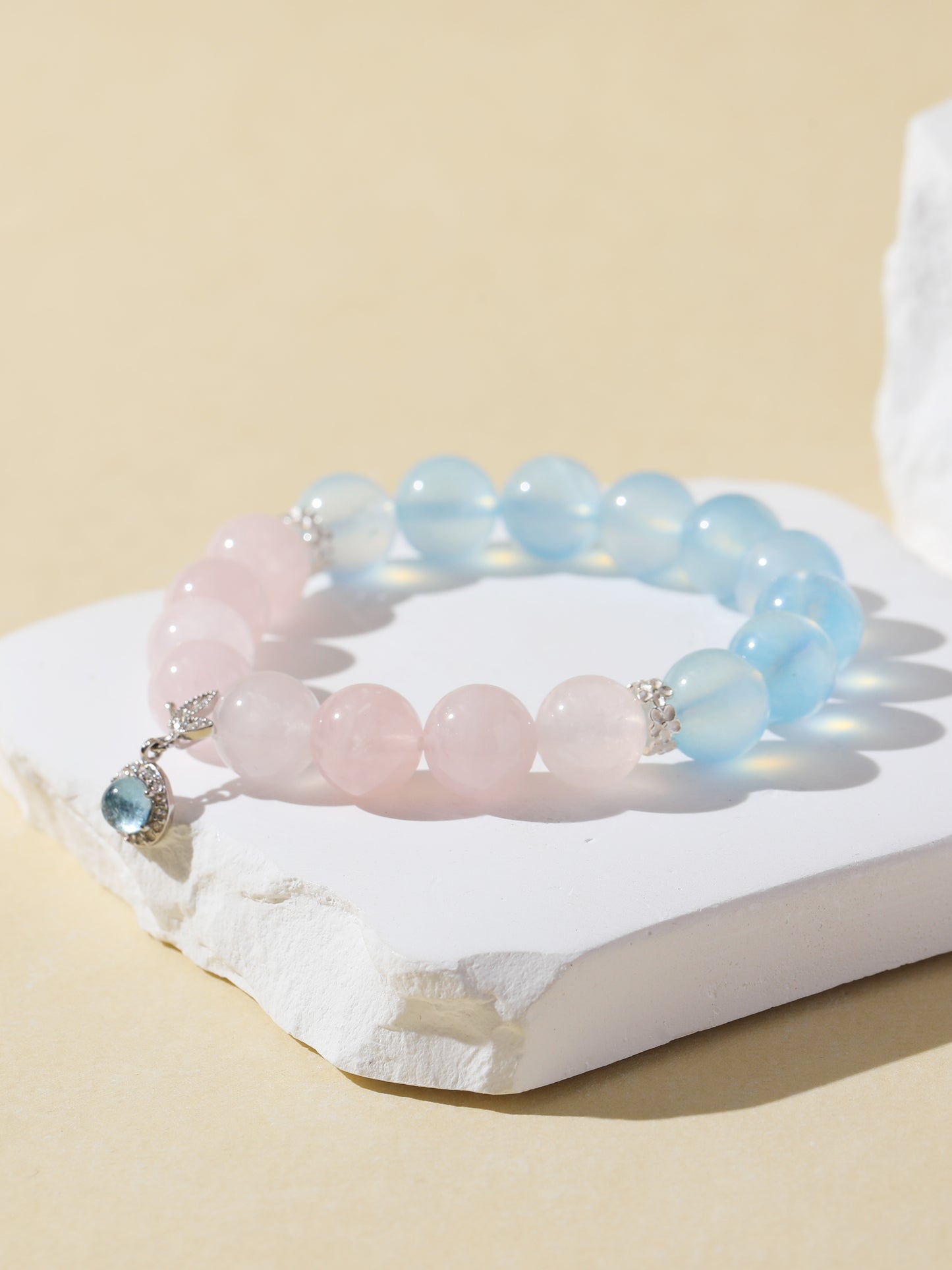 Aquamarine & Rose Quartz Bracelet