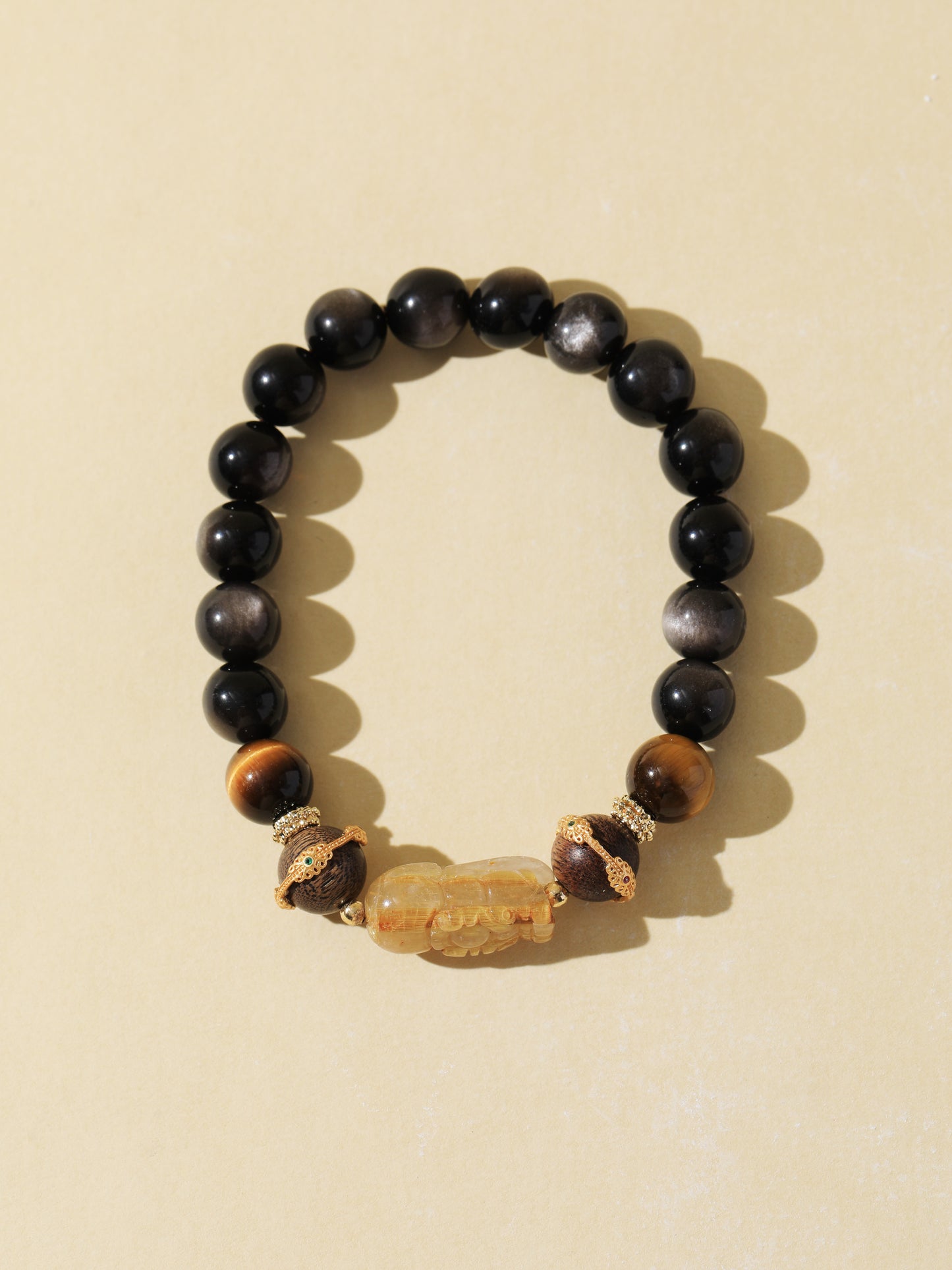 Obsidian & Black Tiger's Eye Bracelet