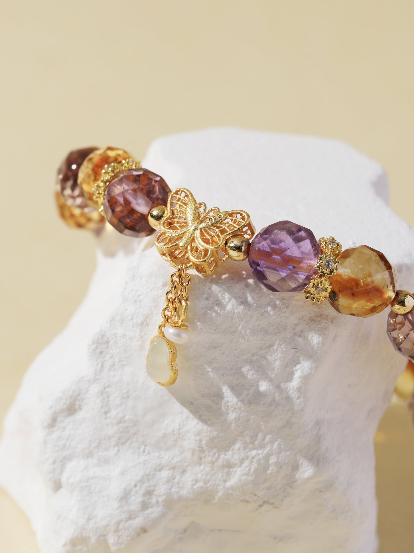 Faceted Amethyst & Citrine Bracelet