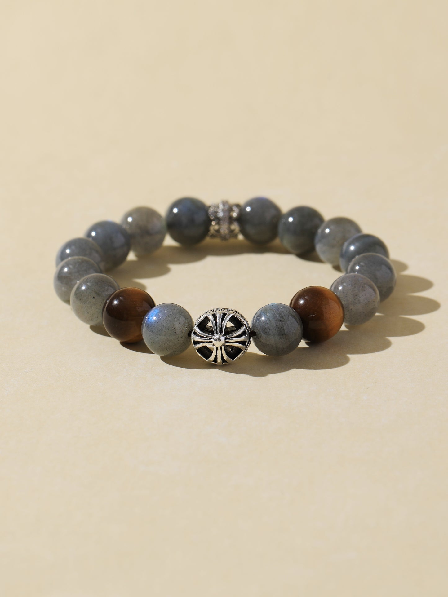 Grey Moonstone & Black Tiger’s Eye Bracelet