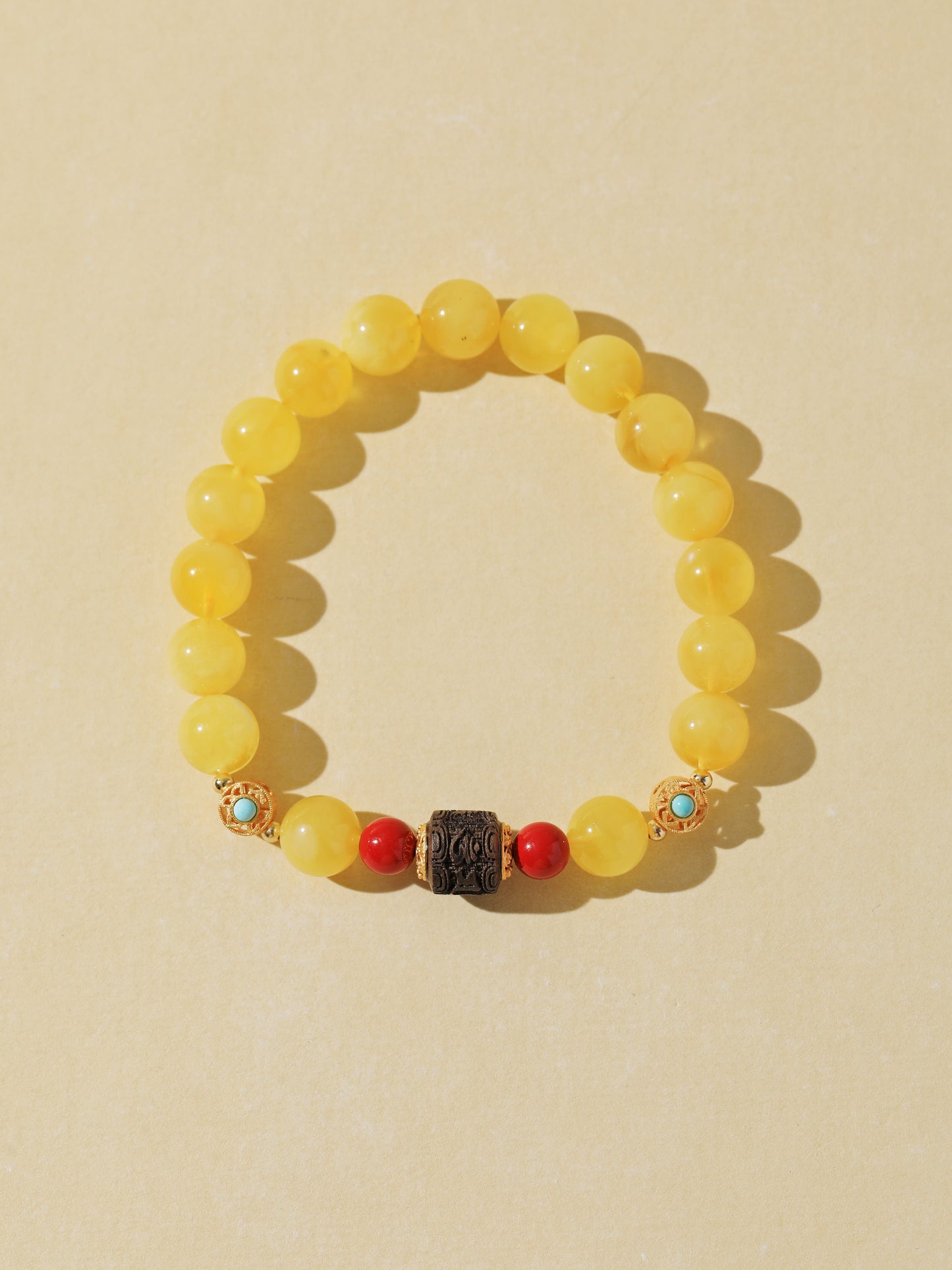 Amber & Cinnabar Bracelet