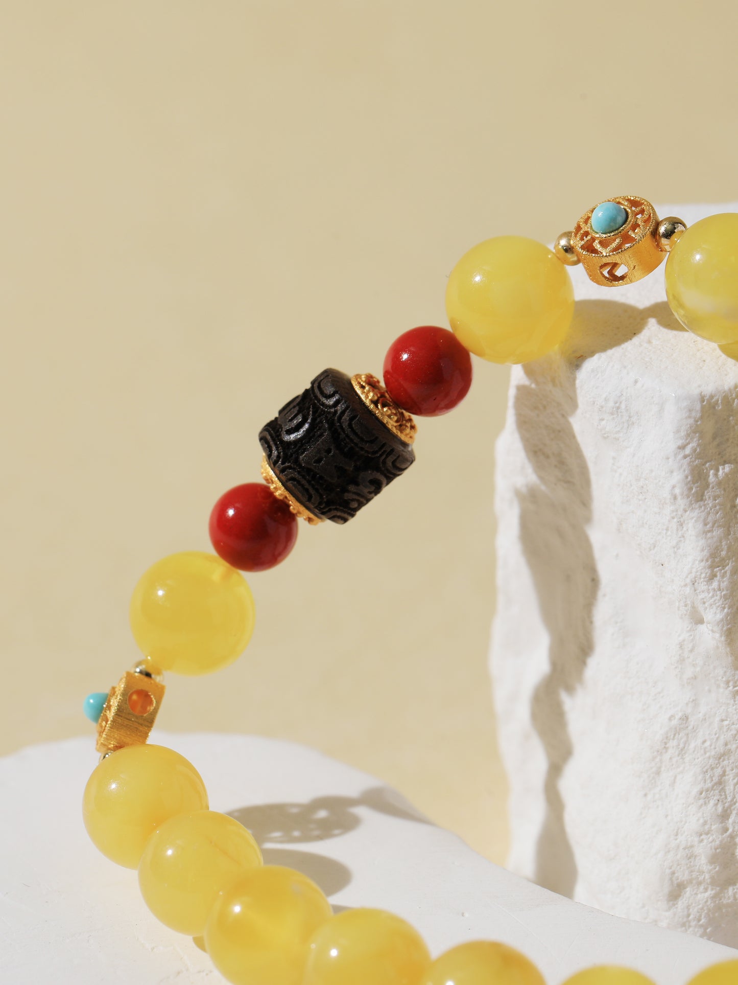 Amber & Cinnabar Bracelet