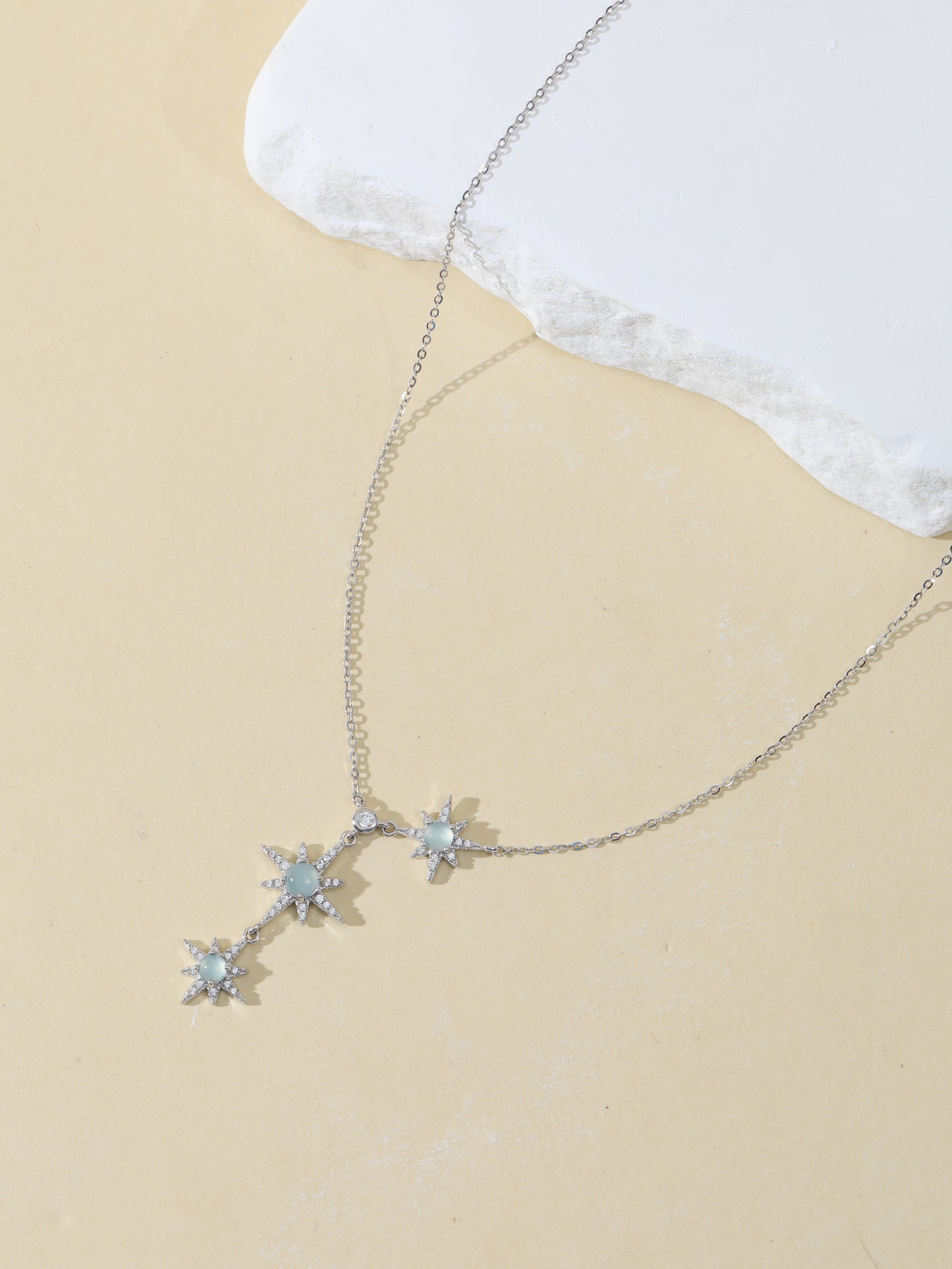 Natural Blue Water Jade Star Necklace