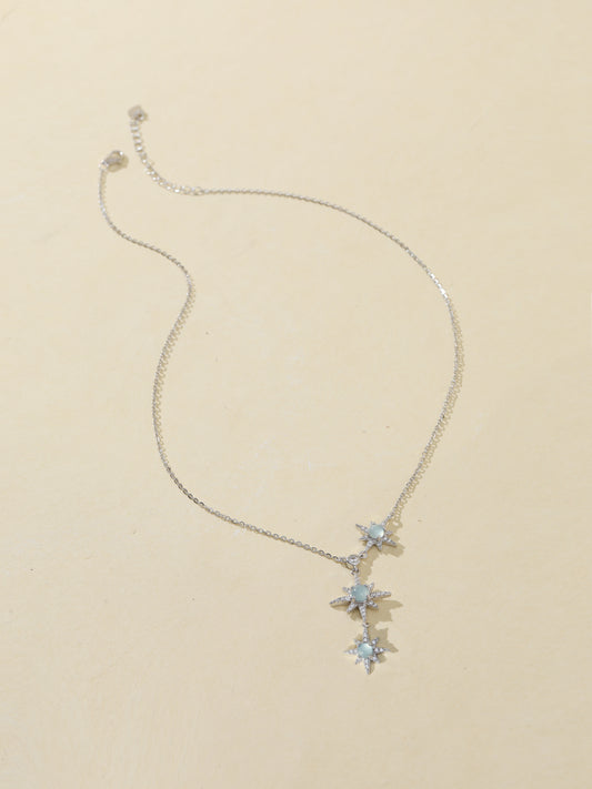 Natural Blue Water Jade Star Necklace