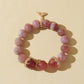 Purple Rabbit Hair & Strawberry Quartz Bracelet