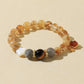 Golden Rutilated Quartz, Black Tiger’s Eye & Grey Moonstone Bracelet