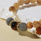 Golden Rutilated Quartz, Black Tiger’s Eye & Grey Moonstone Bracelet