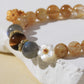 Golden Rutilated Quartz, Black Tiger’s Eye & Grey Moonstone Bracelet