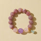 Pink Rabbit Hair, Rose Quartz & Purple Rabbit Hair Bracelet
