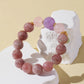 Pink Rabbit Hair, Rose Quartz & Purple Rabbit Hair Bracelet