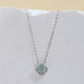 Natural Blue Water Jade Four-leaf Clover Necklace