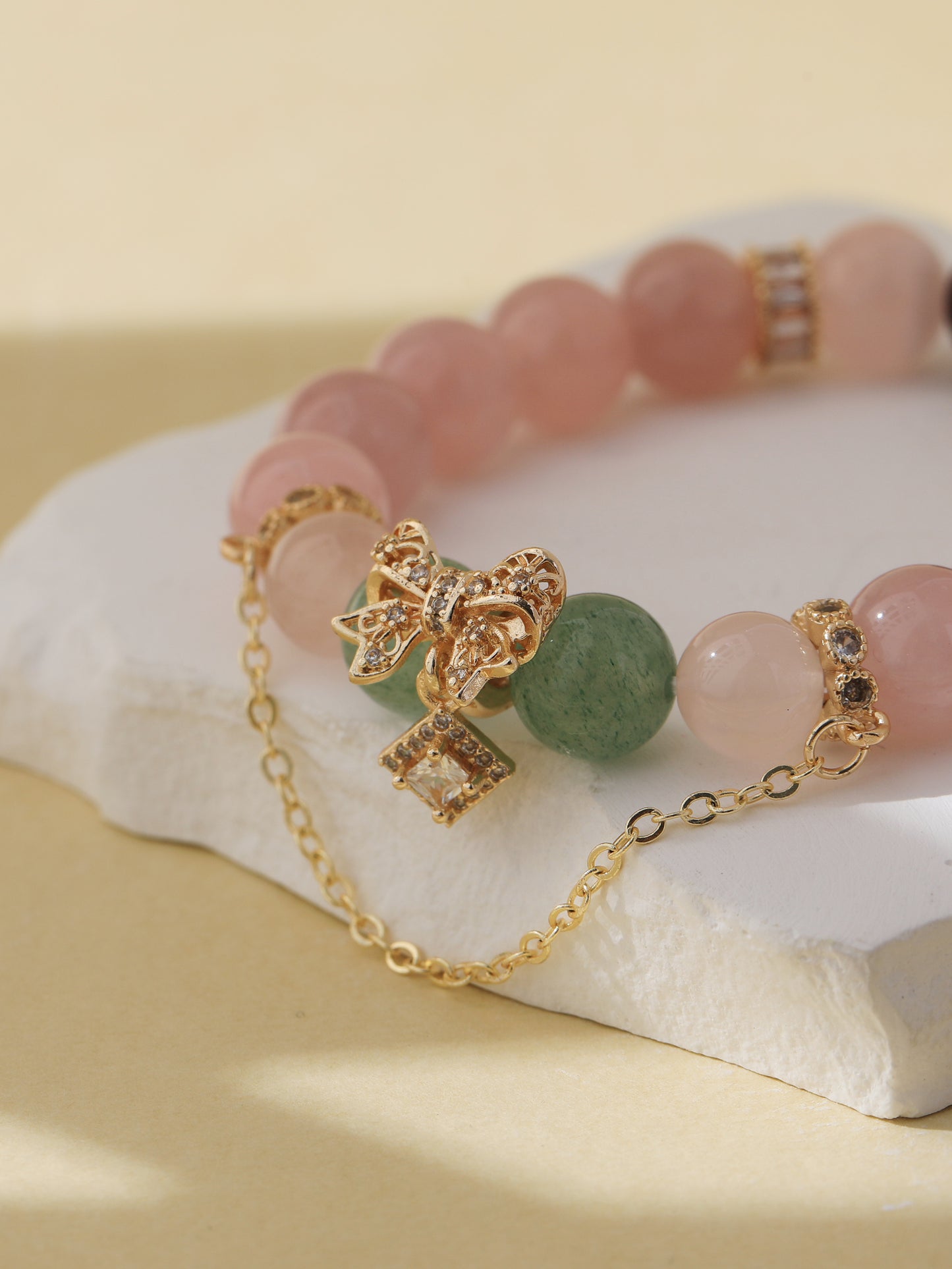 Rose Quartz & Green Quartz Bracelet