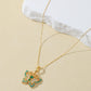 Natural Imperial Green Jade Butterfly Necklace
