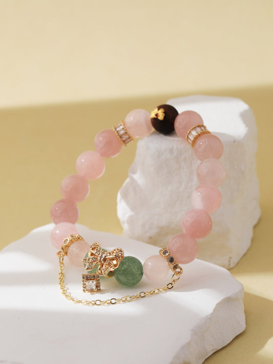 Rose Quartz & Green Quartz Bracelet