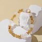 Golden Rutilated Quartz & Snowflake Phantom Quartz Bracelet