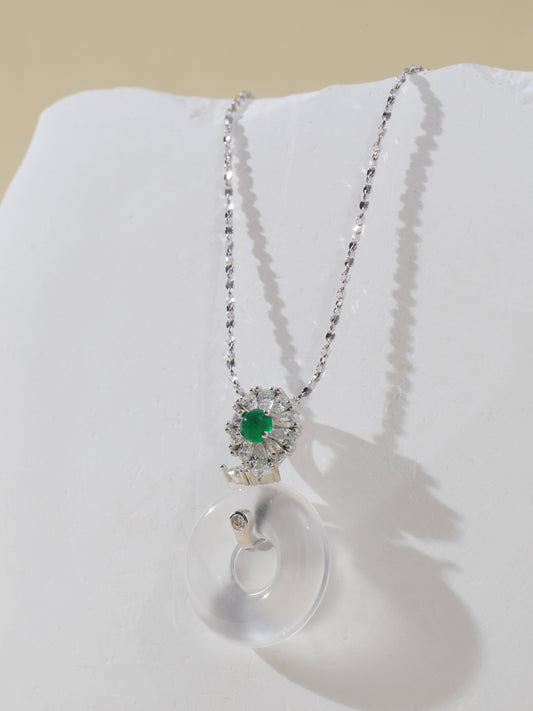 Natural Natural Albite Peace Amulet Necklace