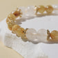 Golden Rutilated Quartz & Snowflake Phantom Quartz Bracelet
