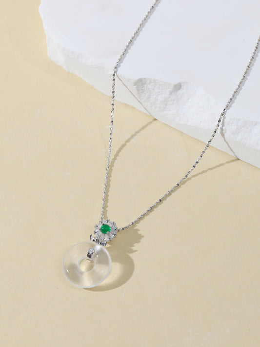 Natural Natural Albite Peace Amulet Necklace