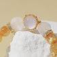 Golden Rutilated Quartz & Snowflake Phantom Quartz Bracelet