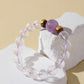 Clear Quartz & Purple Rabbit Hair Bracelet