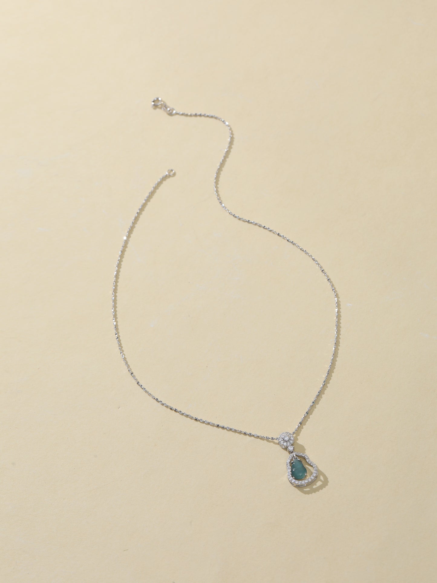 Natural Blue Water Jade Gourd Necklace