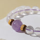 Clear Quartz & Purple Rabbit Hair Bracelet