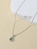Natural Blue Water Jade Gourd Necklace