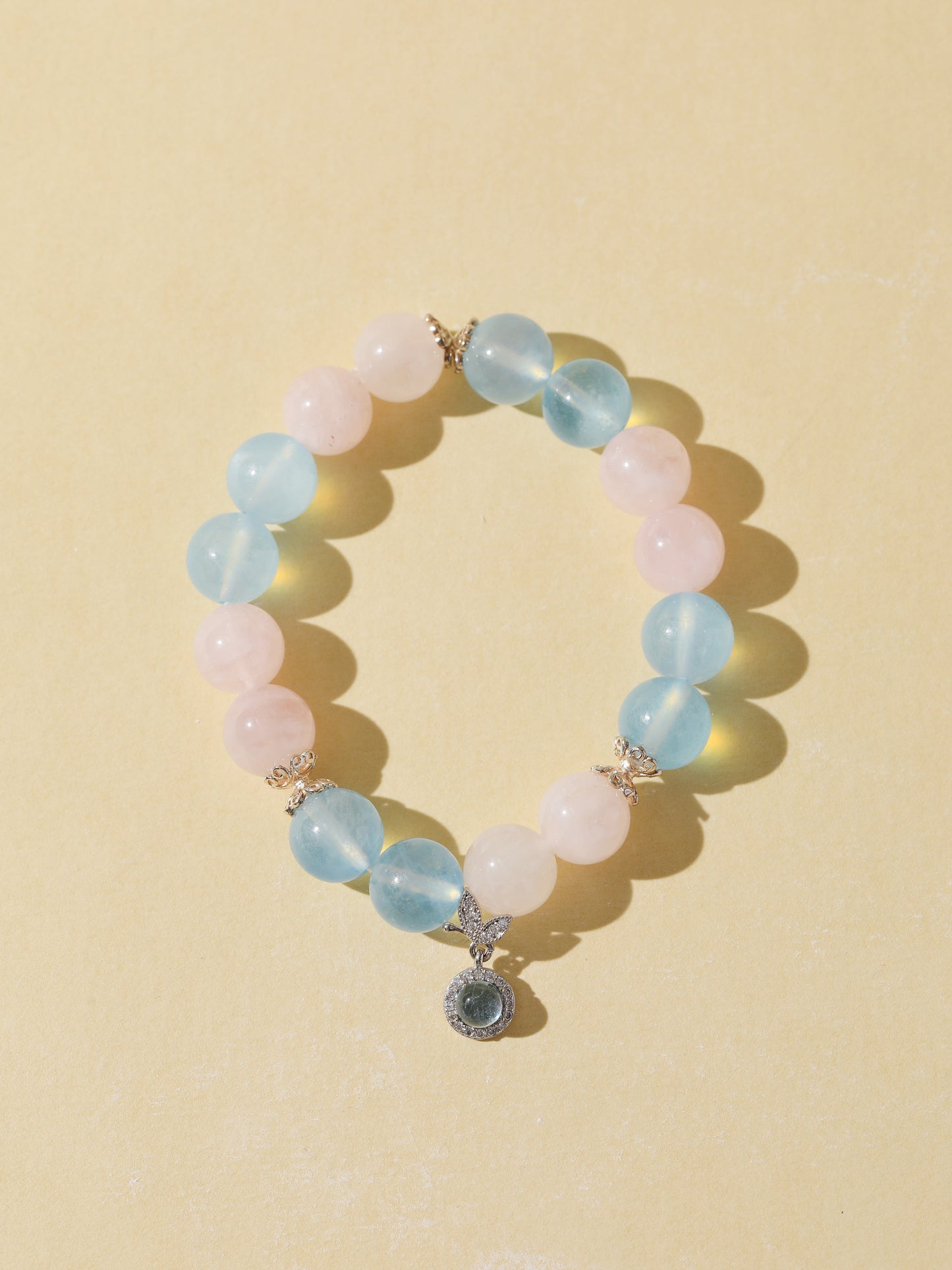 Aquamarine & Rose Quartz Bracelet