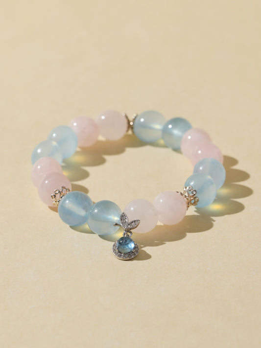 Aquamarine & Rose Quartz Bracelet