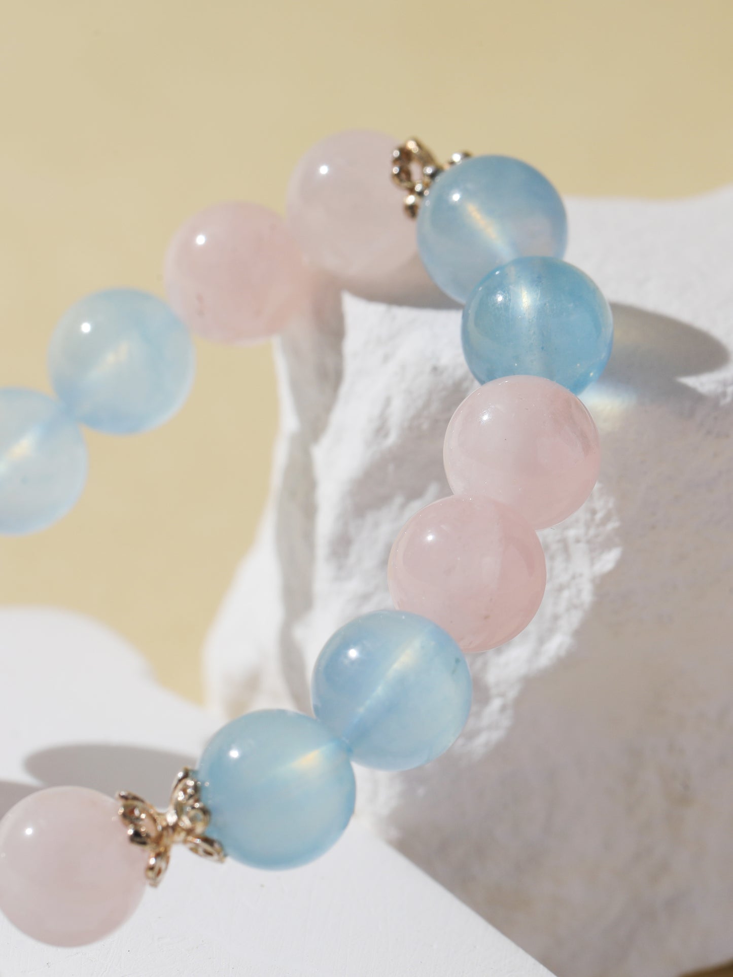 Aquamarine & Rose Quartz Bracelet