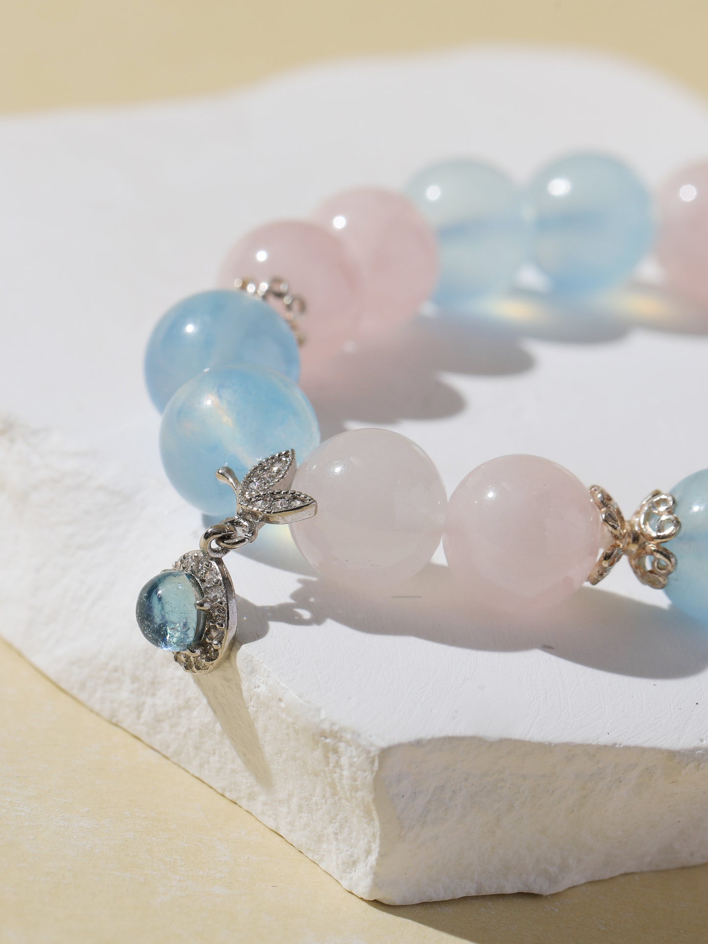 Aquamarine & Rose Quartz Bracelet