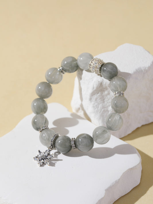 Grey Rabbit Hair Quartz Bracelet