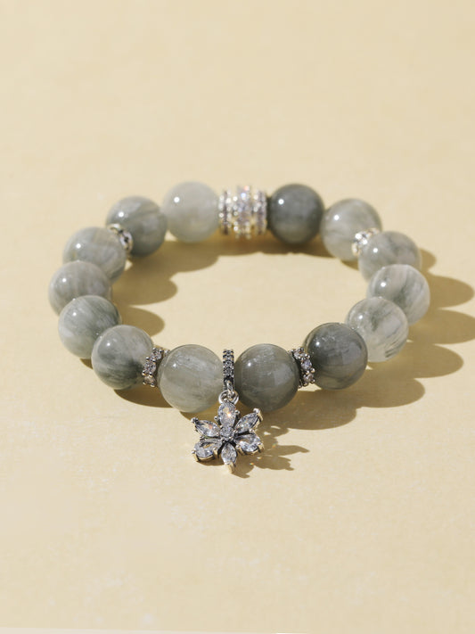 Grey Rabbit Hair Quartz Bracelet