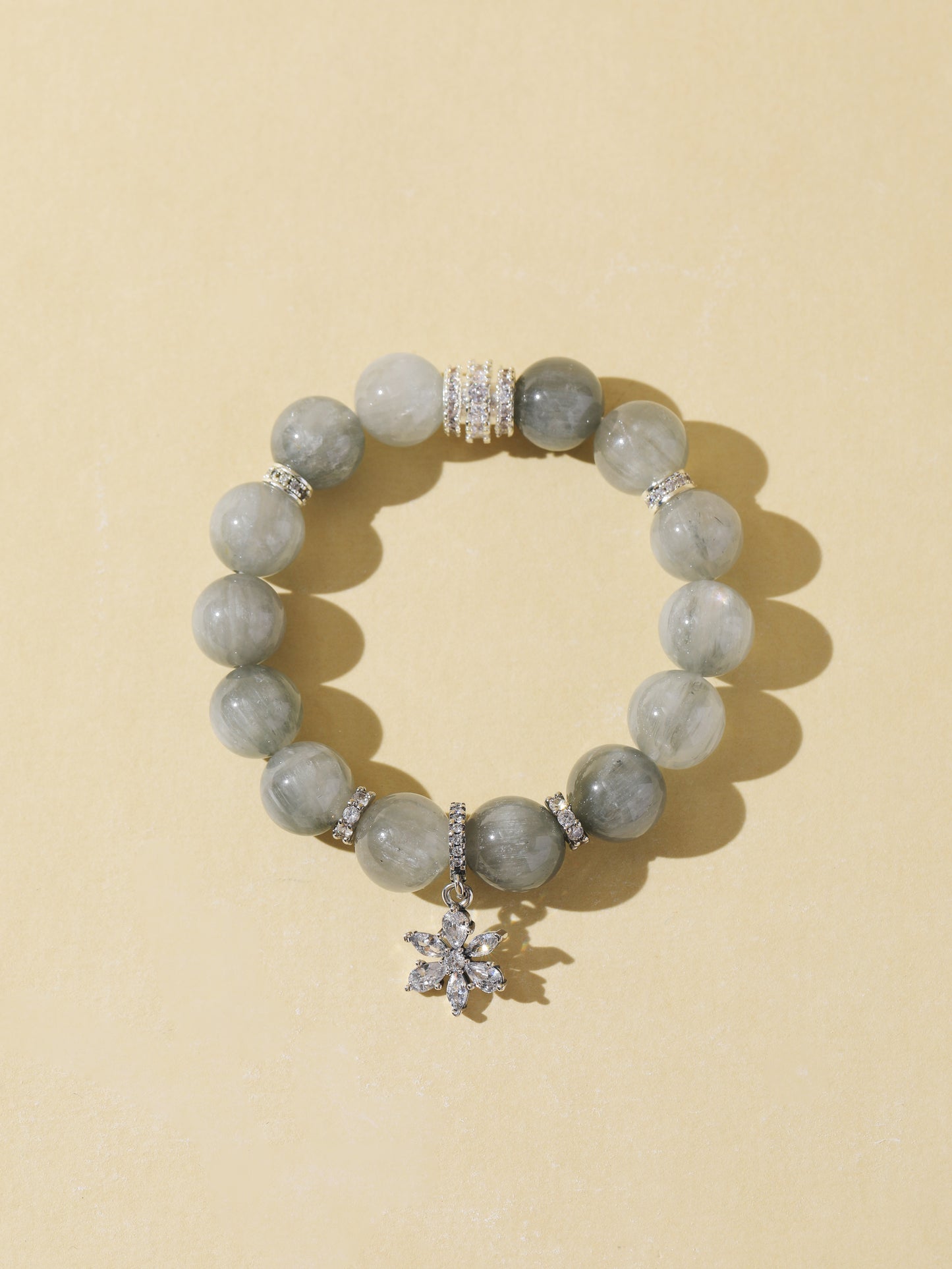 Grey Rabbit Hair Quartz Bracelet