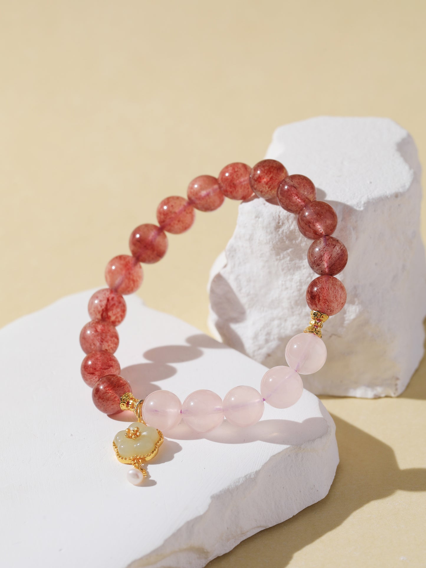 Strawberry Quartz & Rose Quartz Bracelet