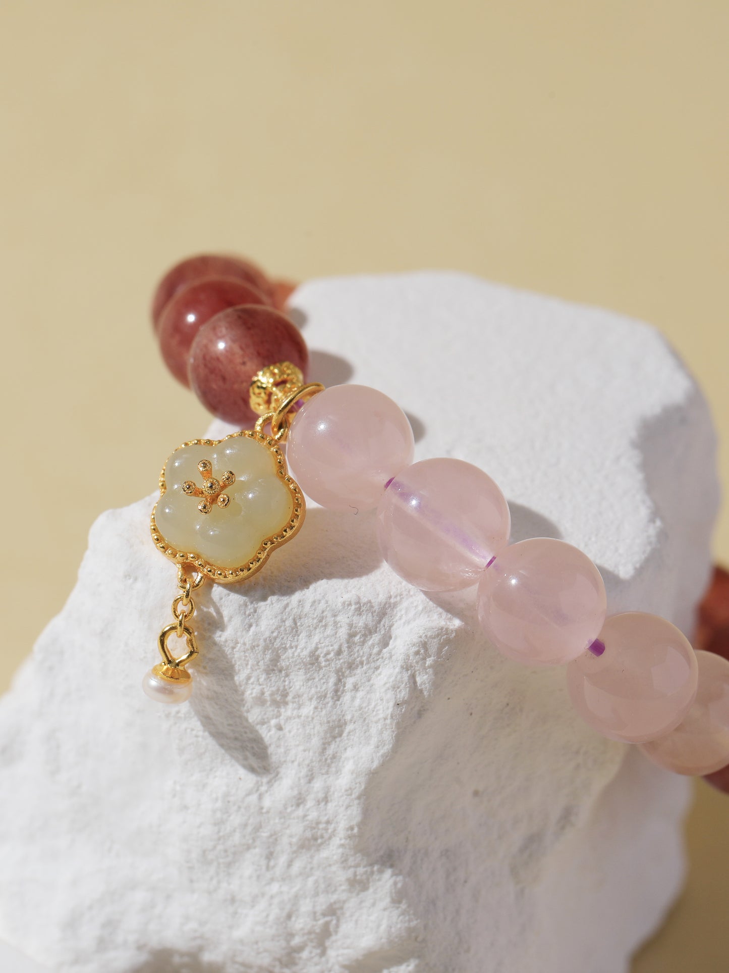 Strawberry Quartz & Rose Quartz Bracelet