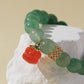 Gradient Green Quartz Bracelet with Persimmon