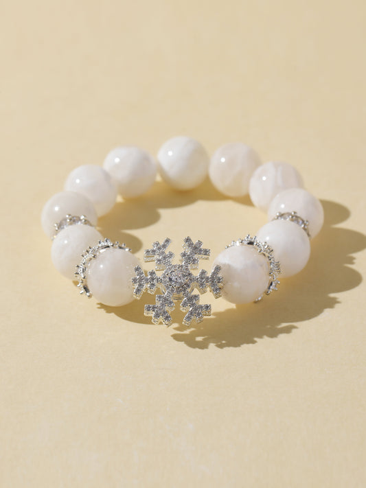 White Snowflake Stone Bracelet