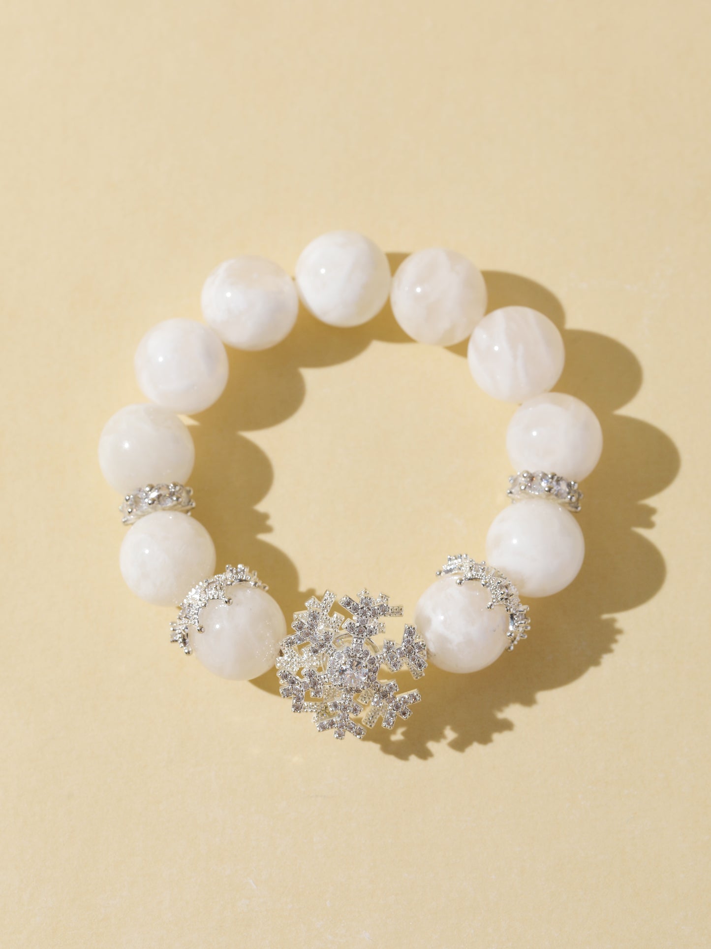 White Snowflake Stone Bracelet