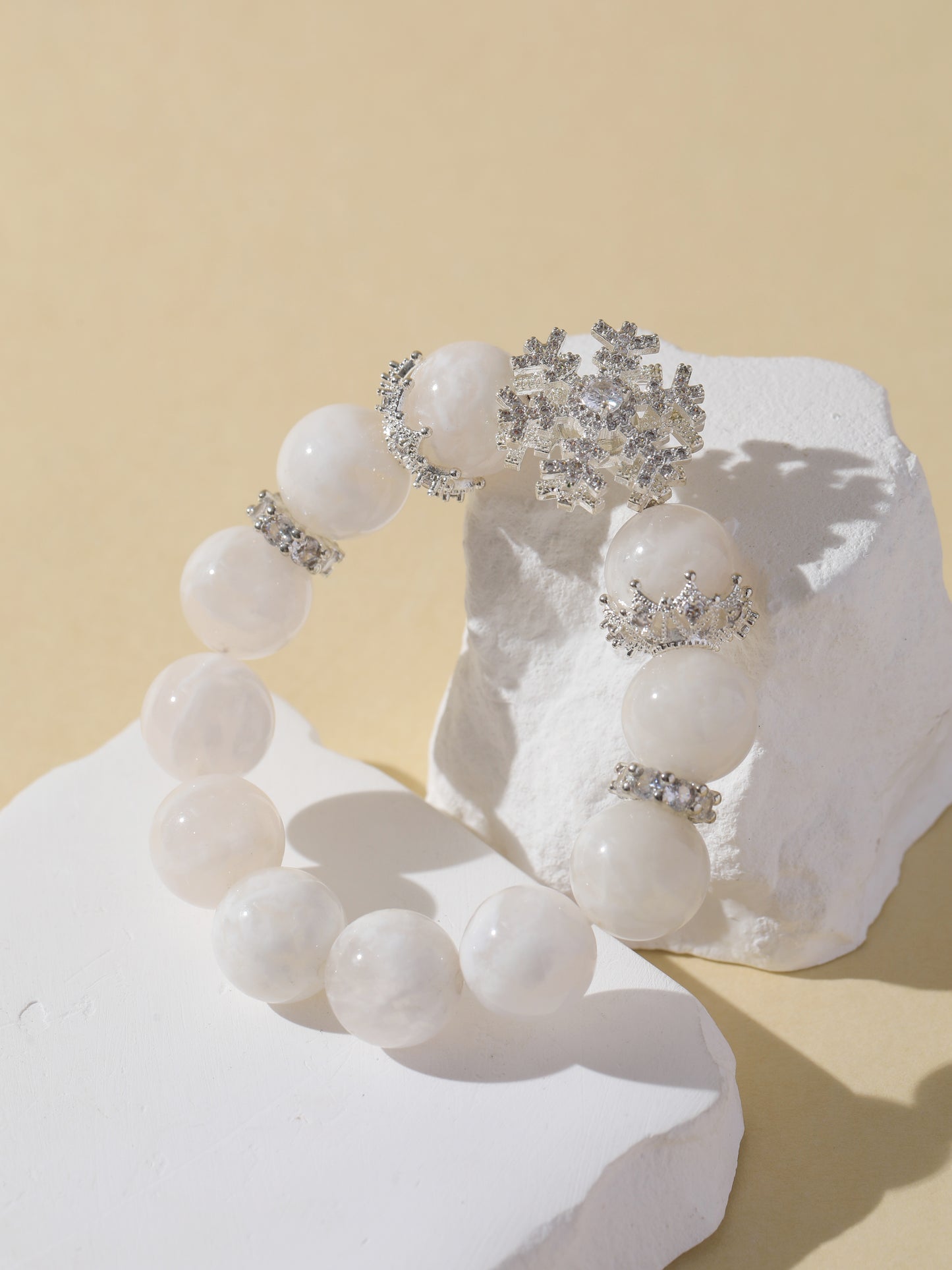 White Snowflake Stone Bracelet