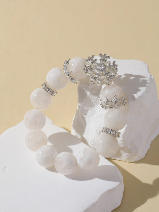 White Snowflake Stone Bracelet