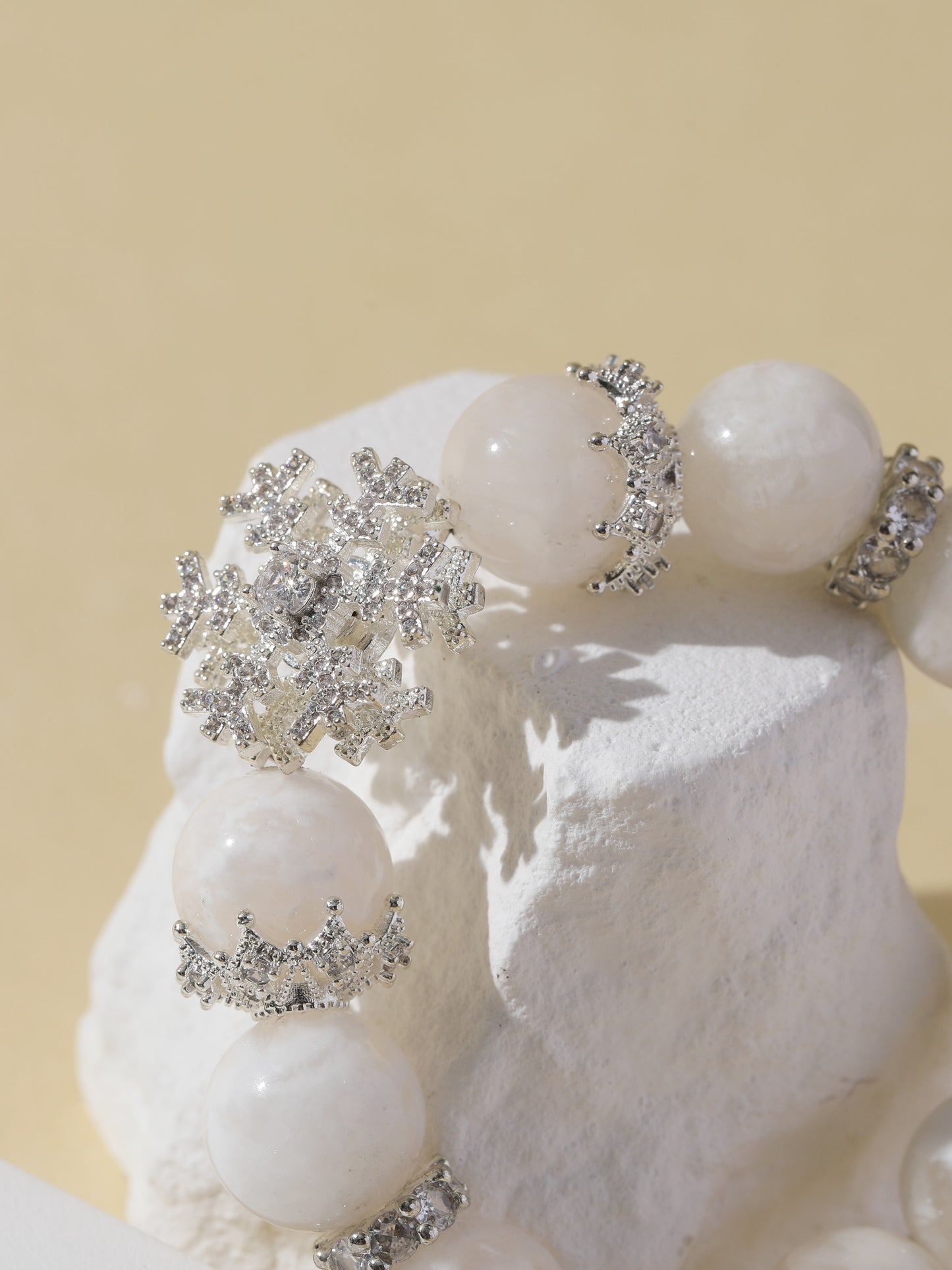 White Snowflake Stone Bracelet