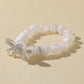 White Snowflake Stone Bracelet with Bow Charm